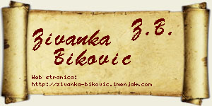 Živanka Biković vizit kartica
